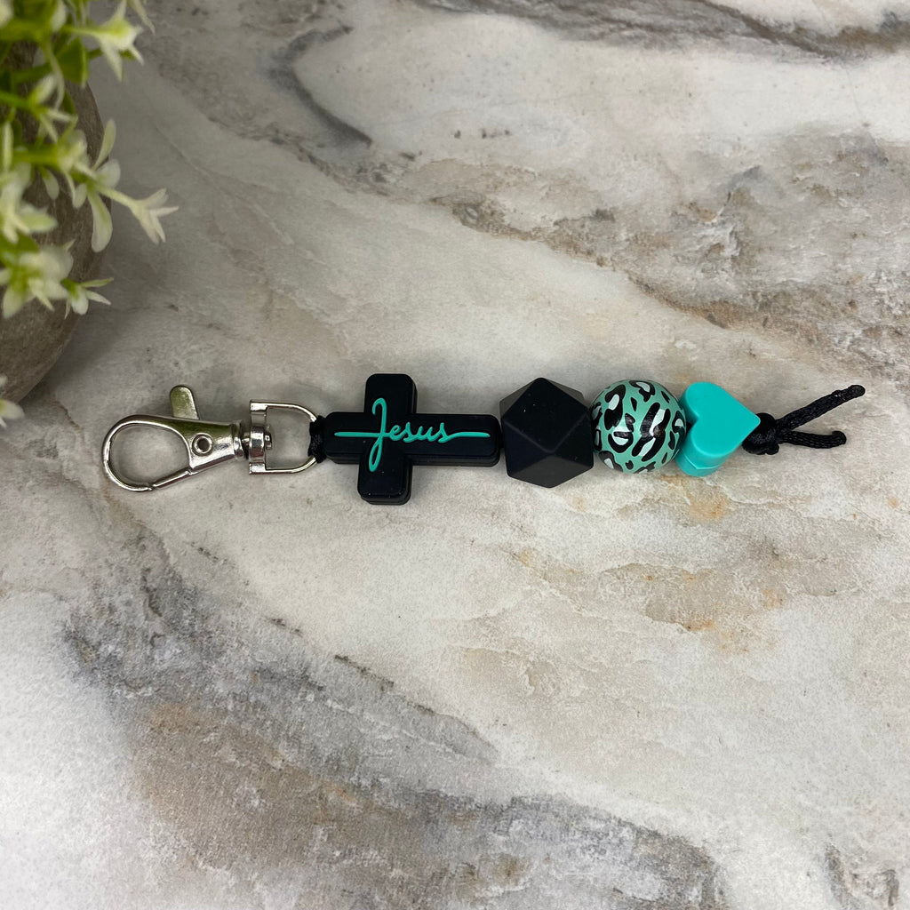 Keychain - Silicone Bead - Religious - Jesus