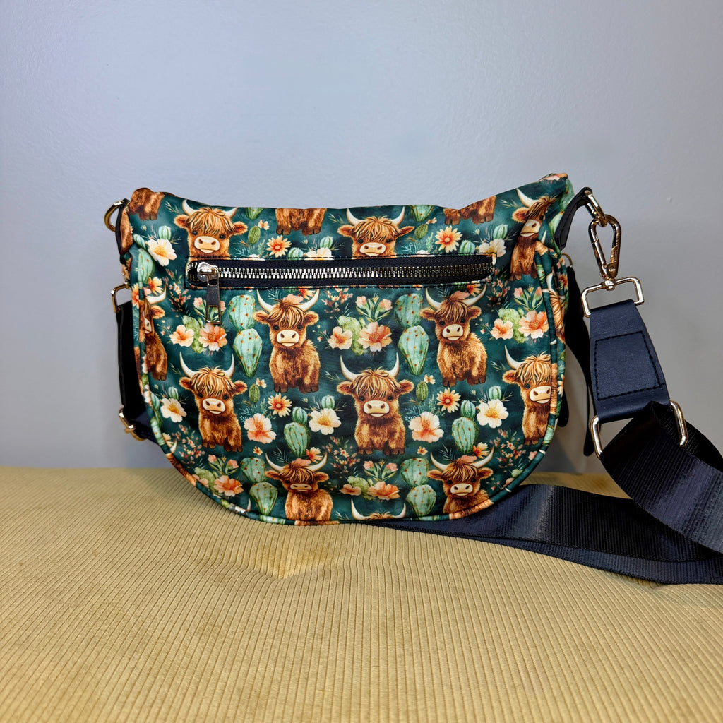 The Roni Nylon Crossbody - Highland Cow Cactus