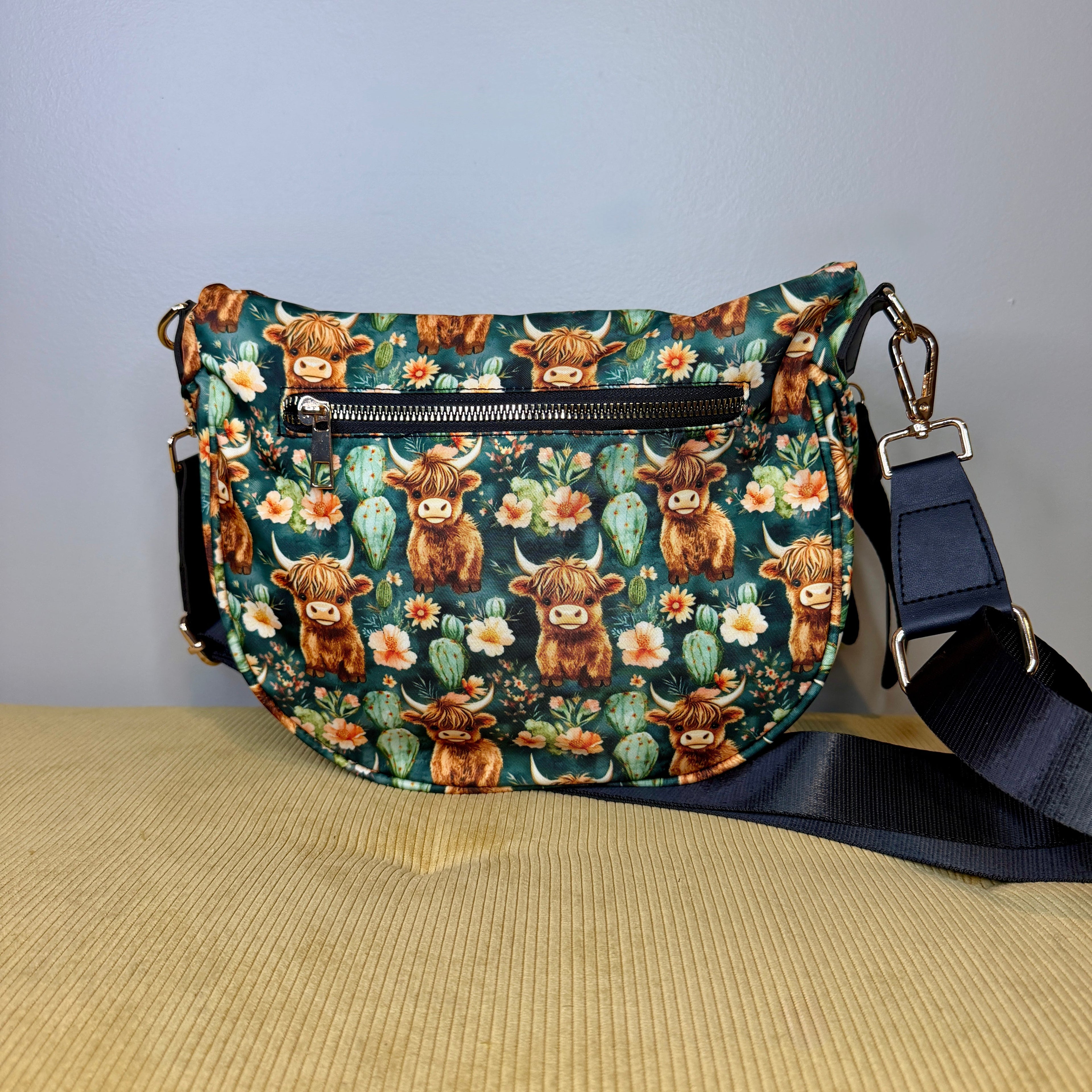 The Roni Nylon Crossbody - Highland Cow Cactus