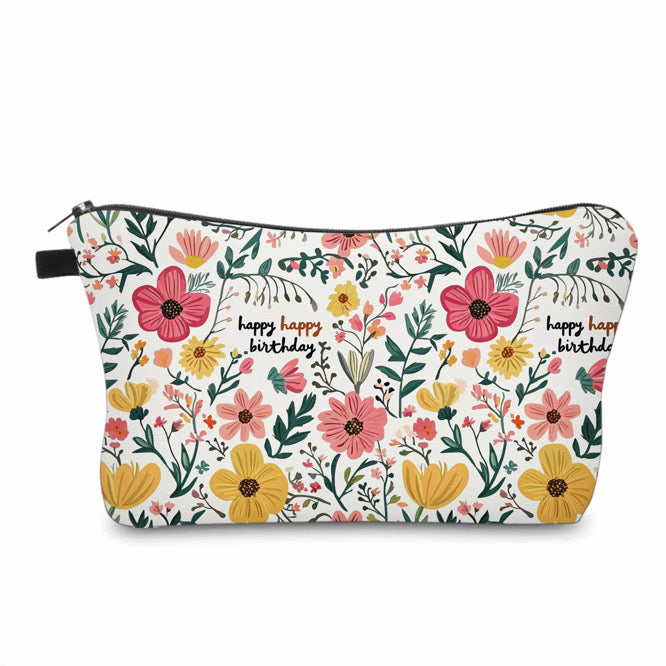 Pouch - Happy Happy Birthday Floral