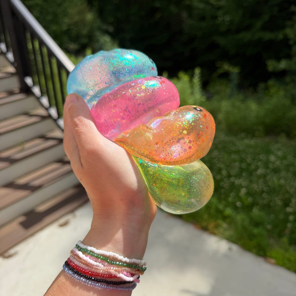 Squishy Toy - Viral Dumpling, Slow Rise Glitter #2 - Pink