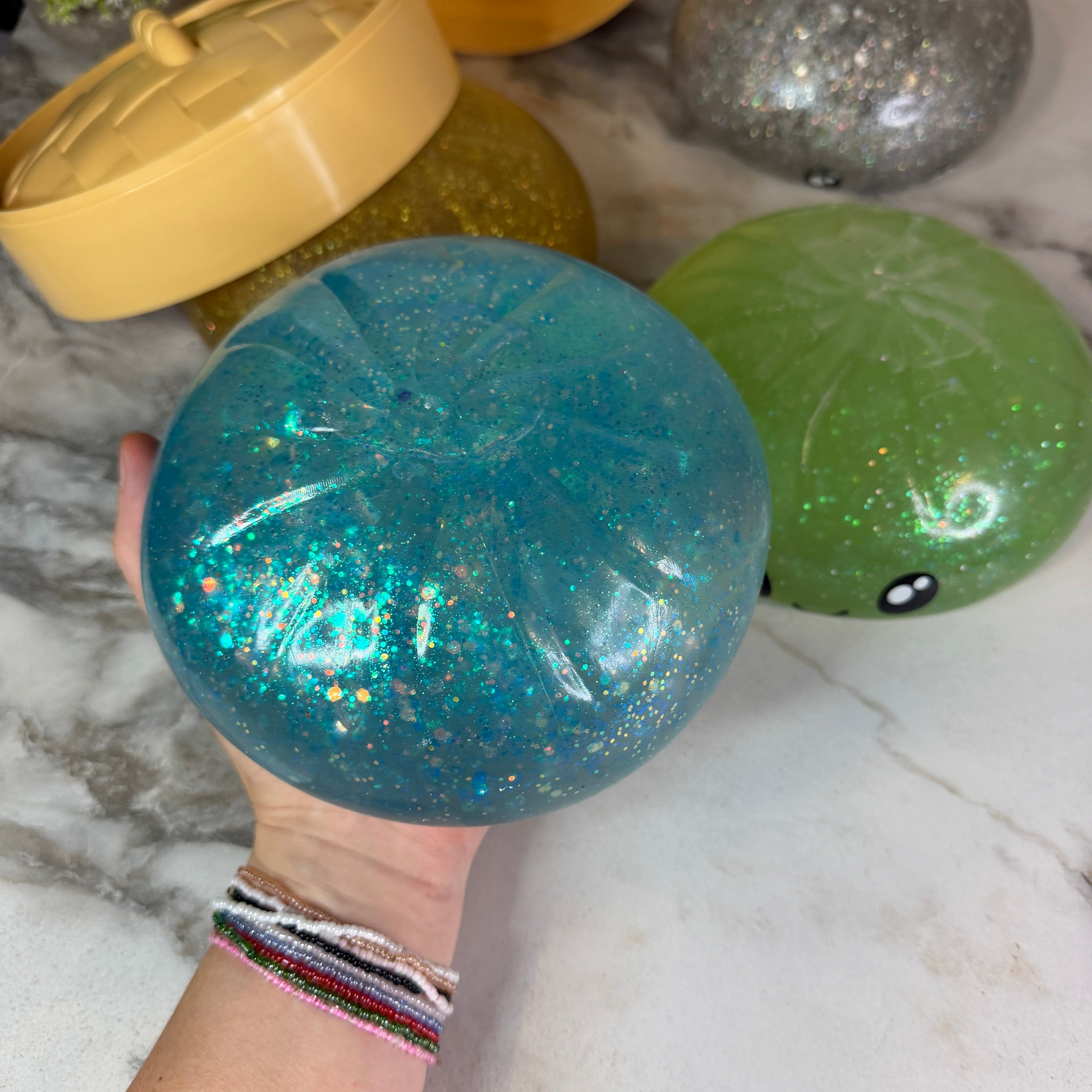 Squishy Toy - XL Jumbo Dumpling, Quick Squeeze Glitter