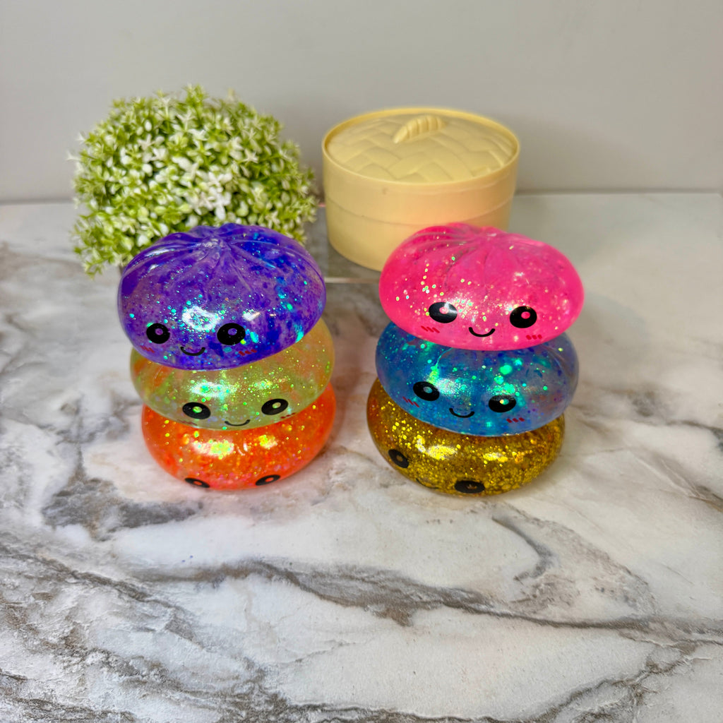 Squishy Toy - Viral Dumpling, Slow Rise Glitter - Green