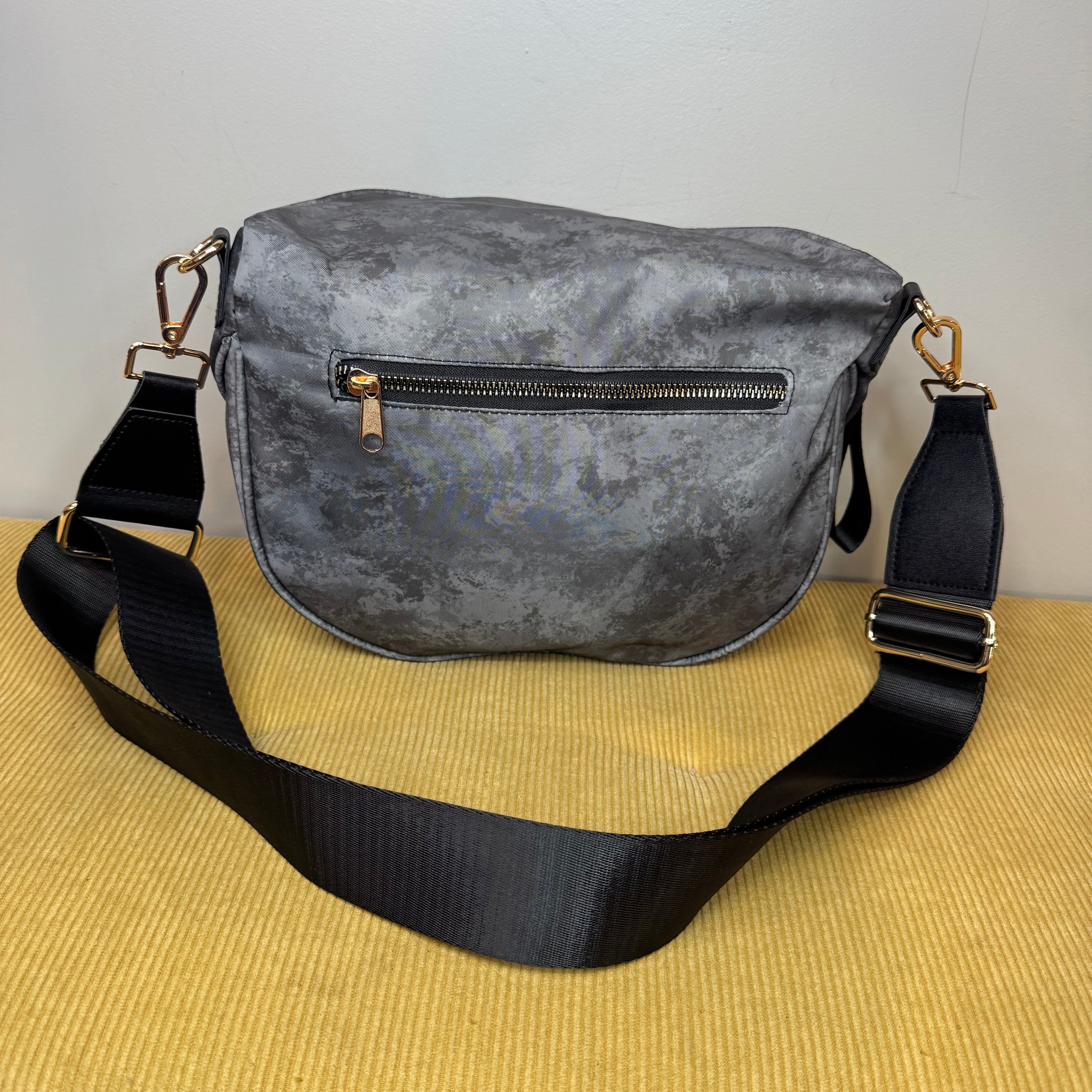 The Roni Nylon Crossbody - Medium Grey Acid Wash
