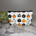 Pouch - Halloween Fall - Black Grey Orange Pumpkin