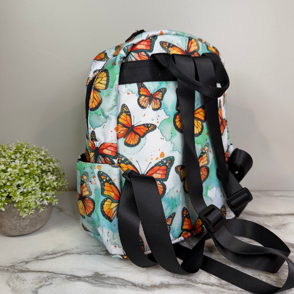 Mini Backpack - Butterfly Orange Teal