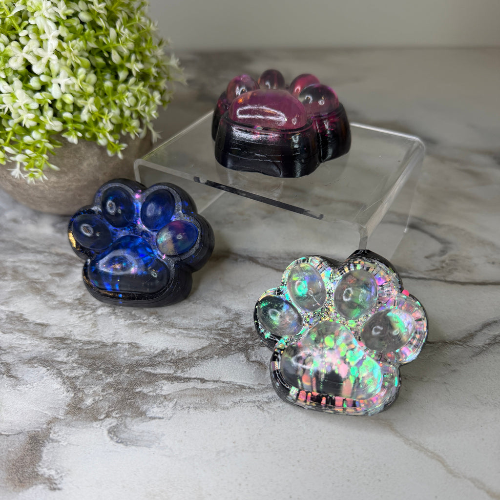 Squishy Toy - Paw Print, Galaxy Glitter