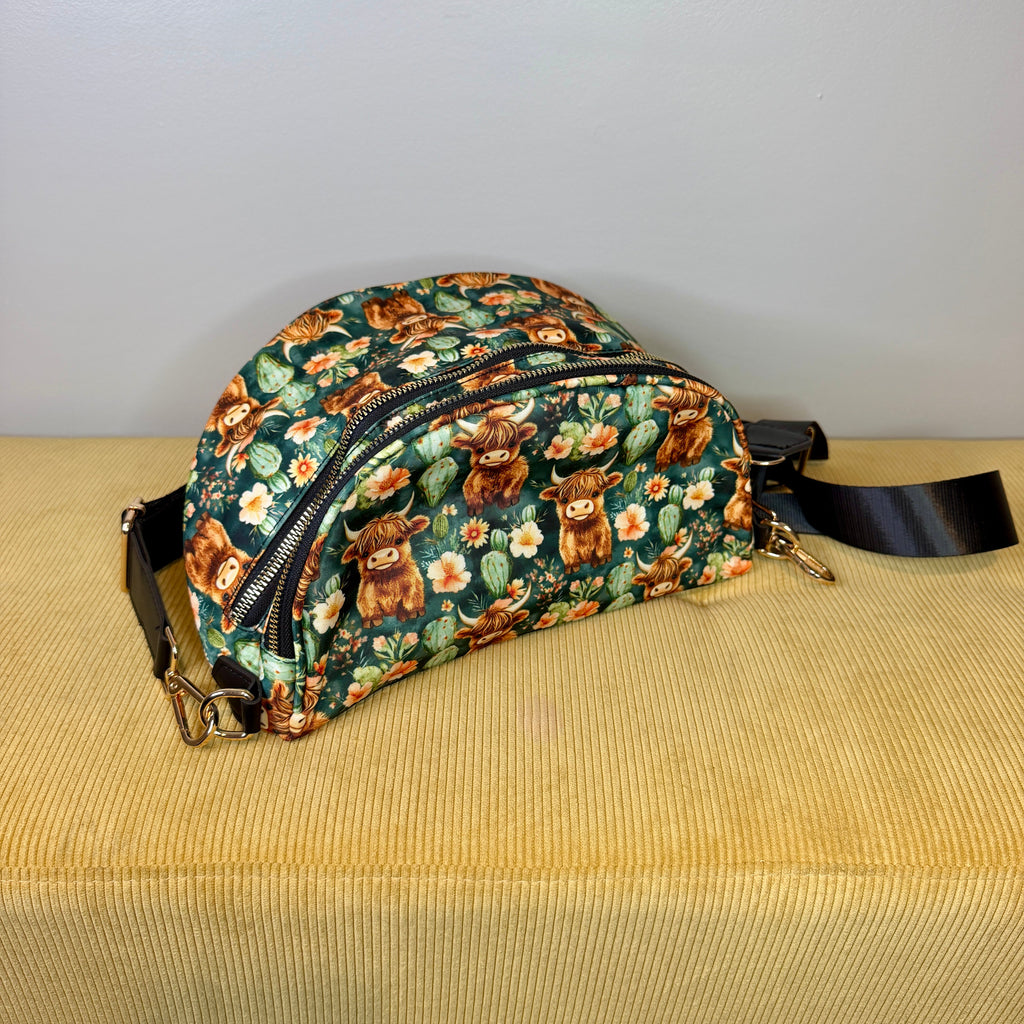 The Roni Nylon Crossbody - Highland Cow Cactus