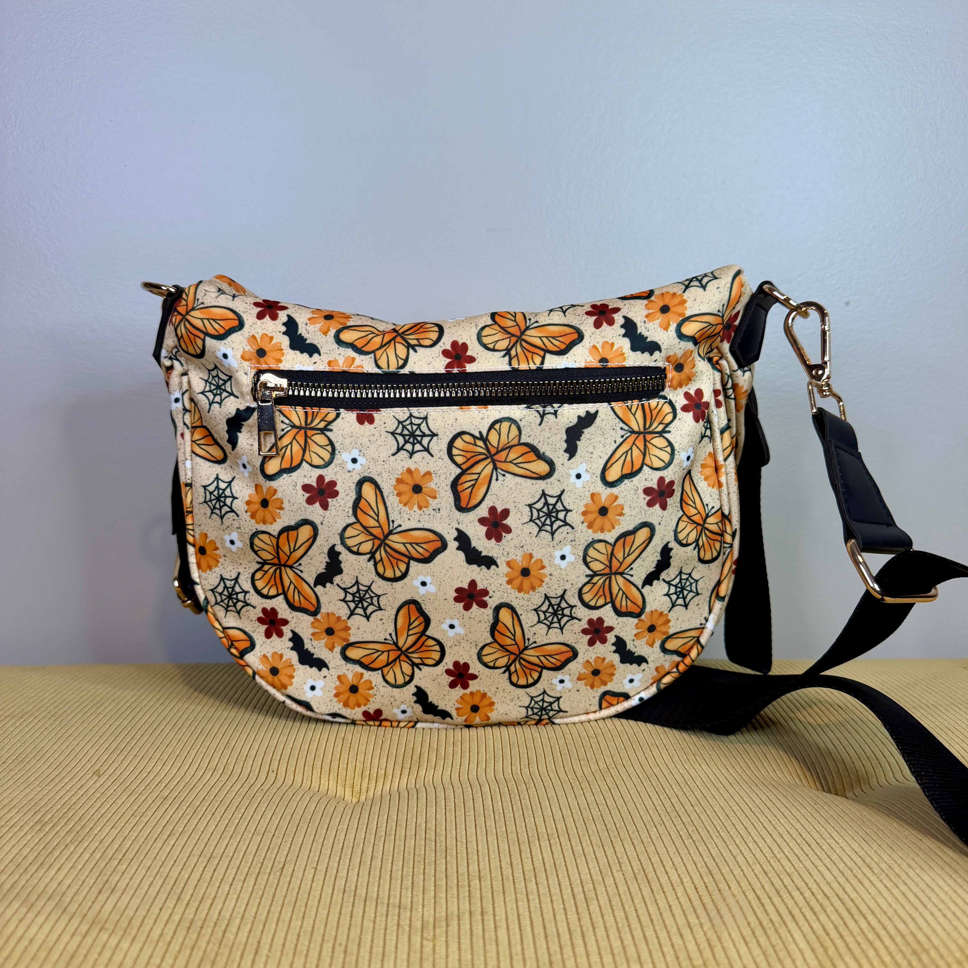 The Roni Nylon Crossbody - Halloween Fall Spiderweb Butterfly