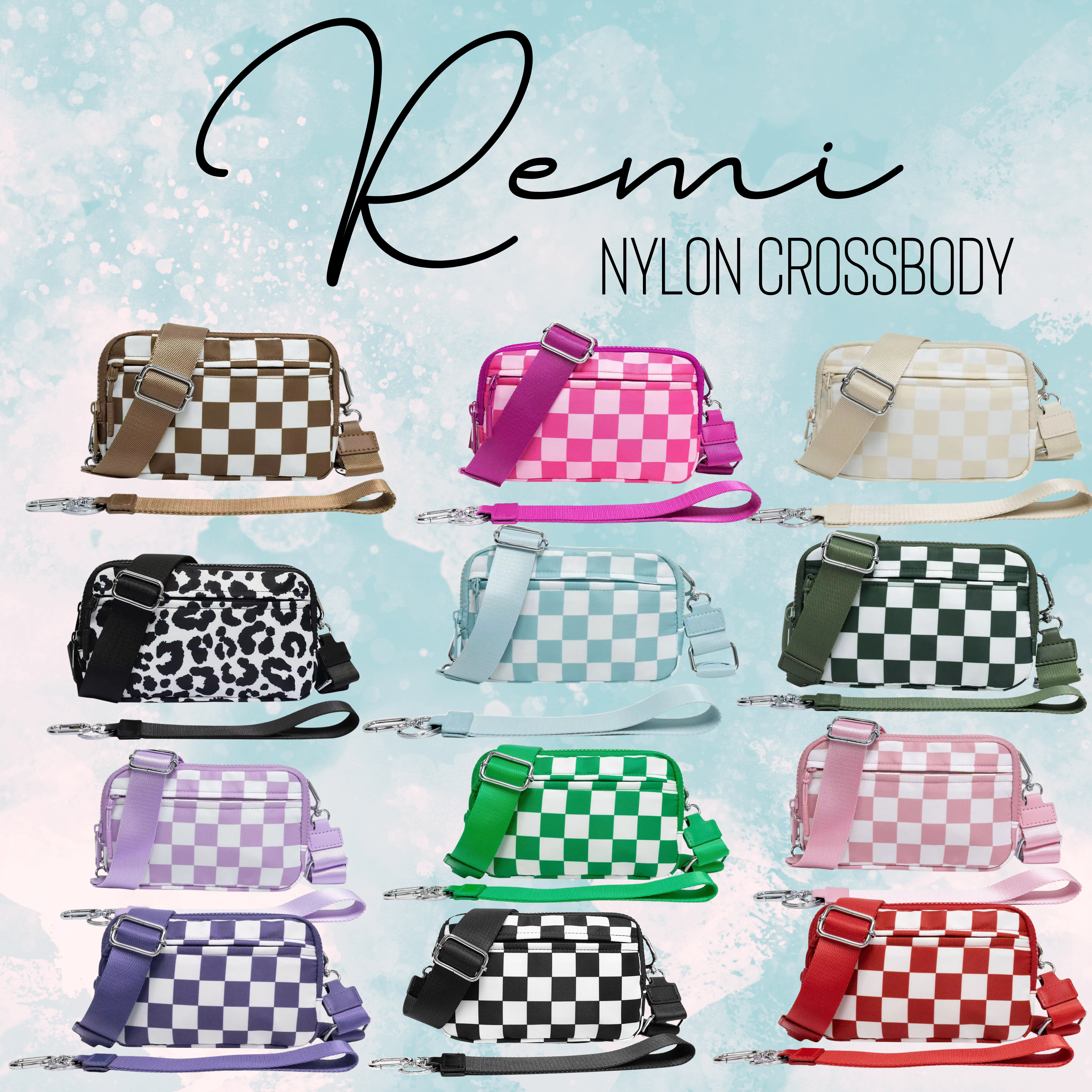 Remi - Nylon Crossbody Checkered - PREORDER