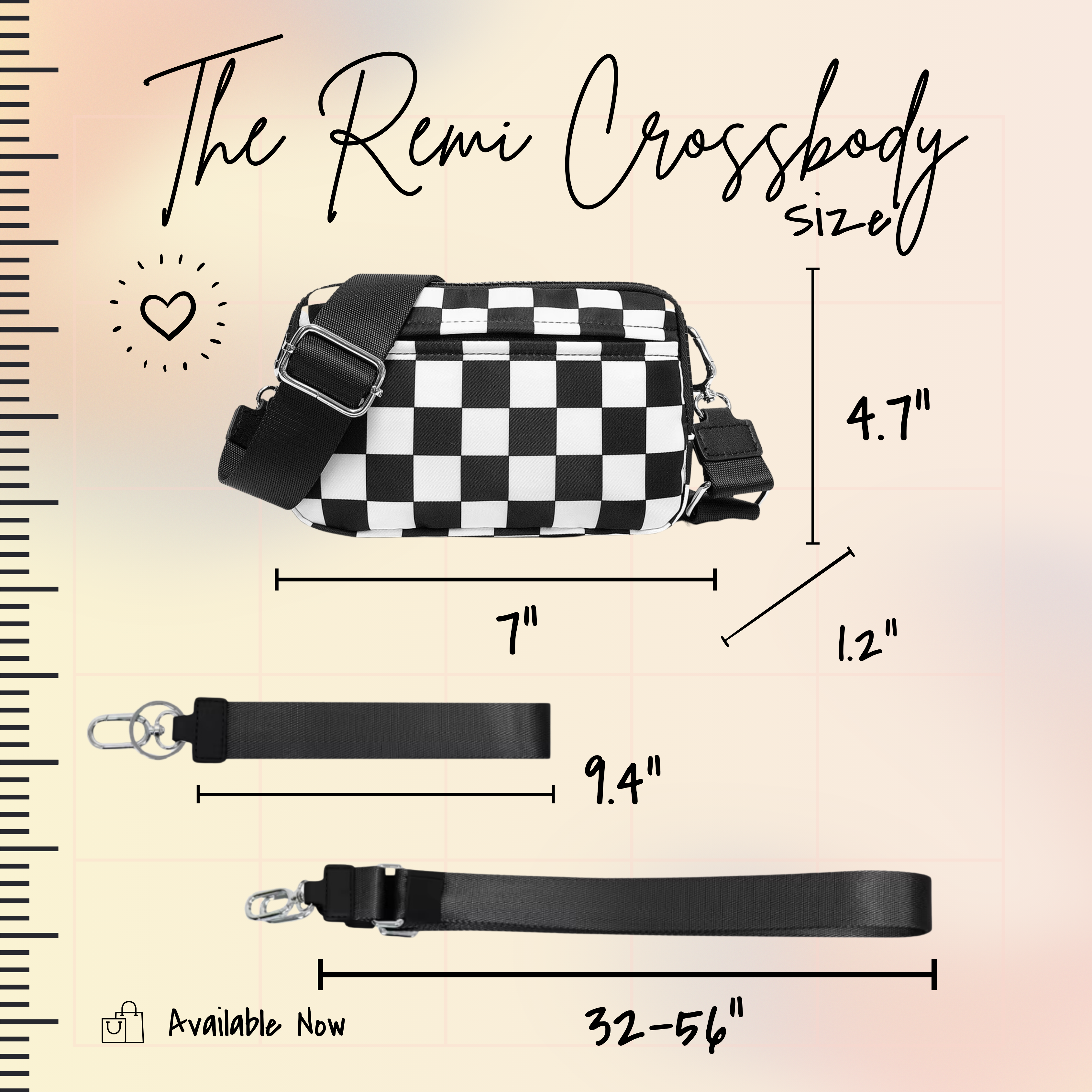 Remi - Nylon Crossbody Checkered - PREORDER